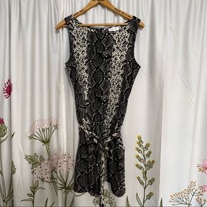 Snake Skin Pattern Shorts Sleeveless Romper